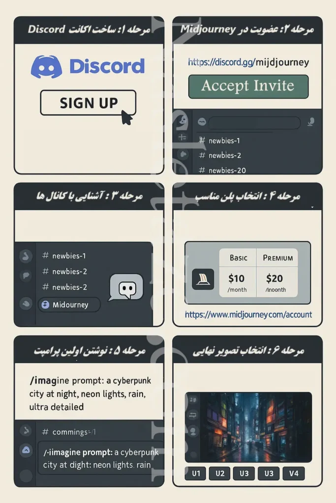 آموزش ساخت اولین تصویر با MidJourney
