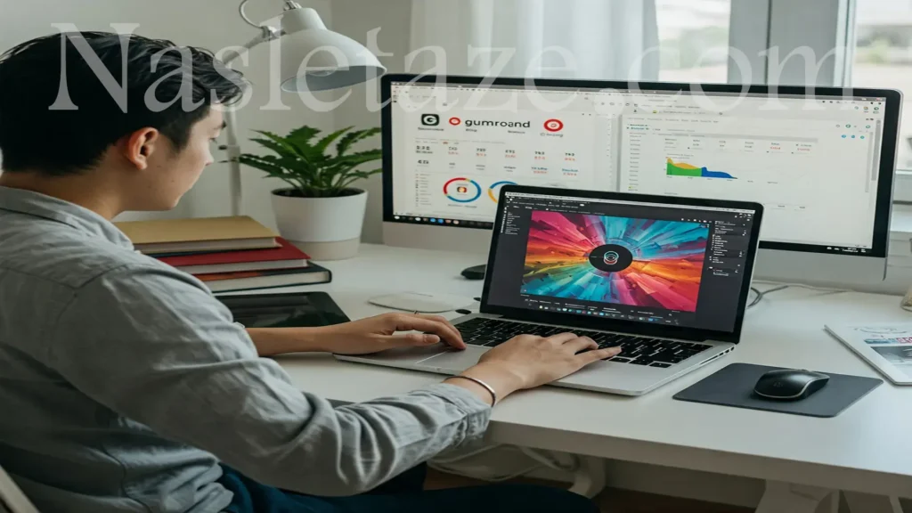 آموزش MidJourney برای مبتدیها با نمایش تولید تصویر در لپتاپ